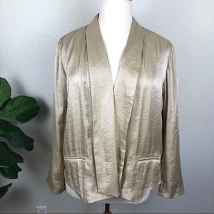 Chico’s NWT Plus Gold Drape Front Lined Lightweight Jacket